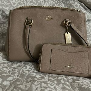 Pink coach purse and wallet